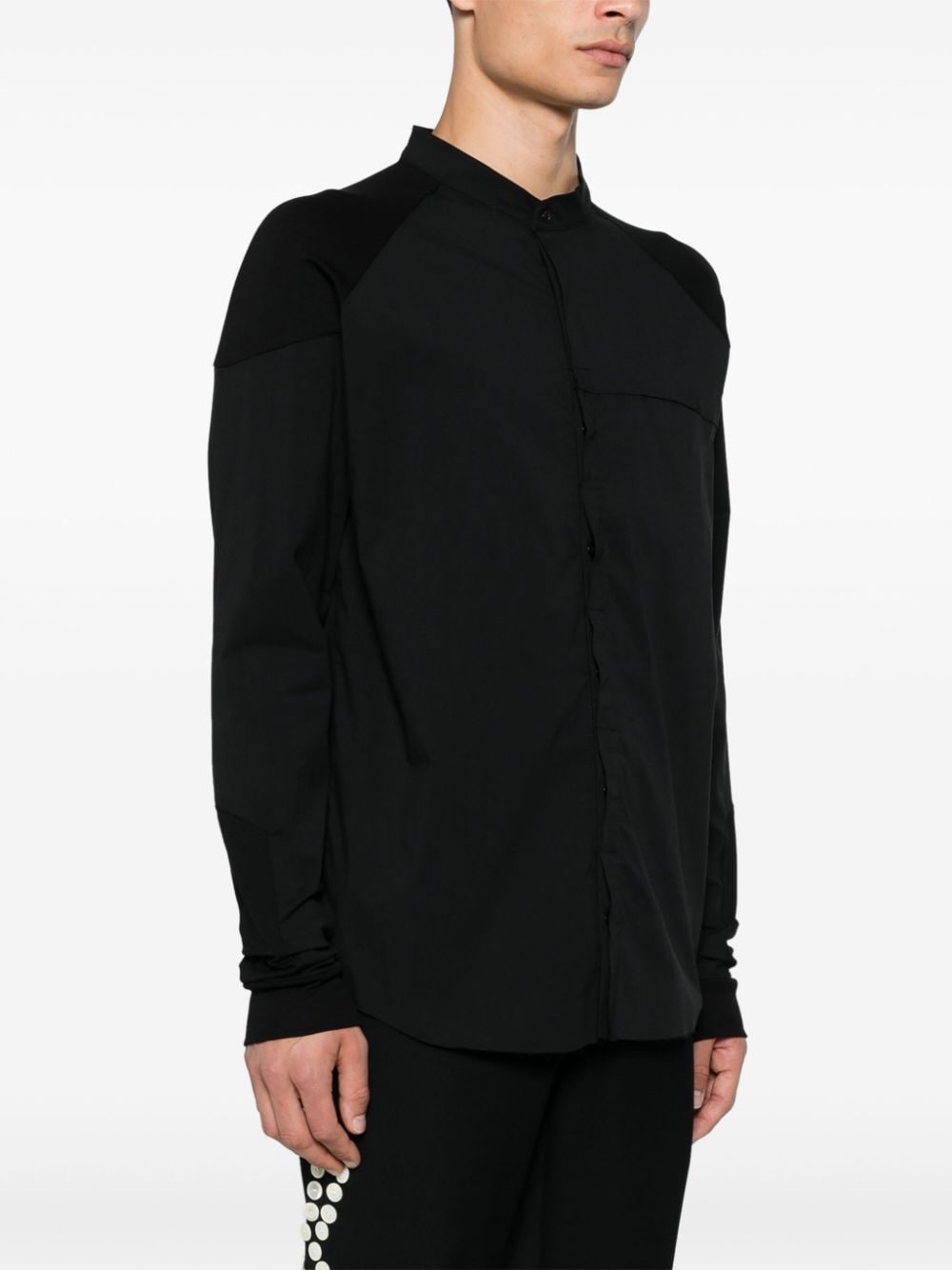 Shop Thom Krom Stand-up Collar Shirt In Black