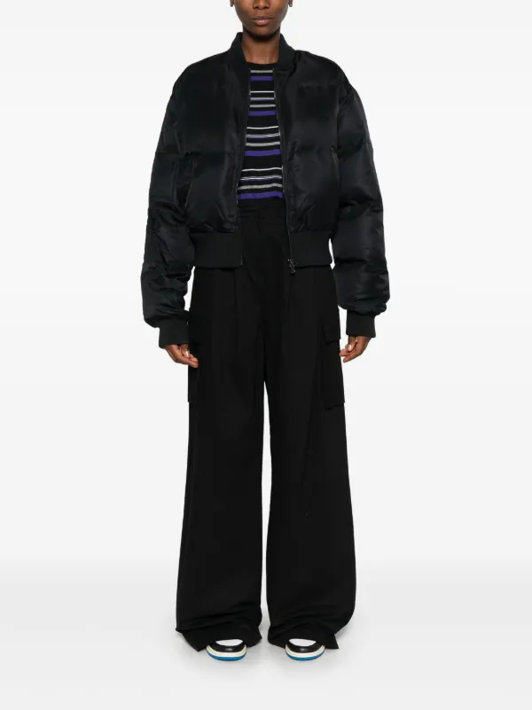 Black Puffer Coat Daily Paper Long Puffer Black Monogram Short