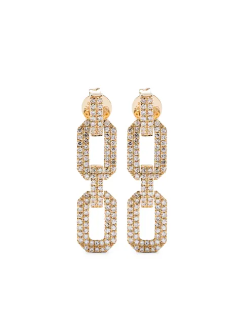 SHAY boucles d'oreilles Flat Geo en or 18ct pavées de diamants