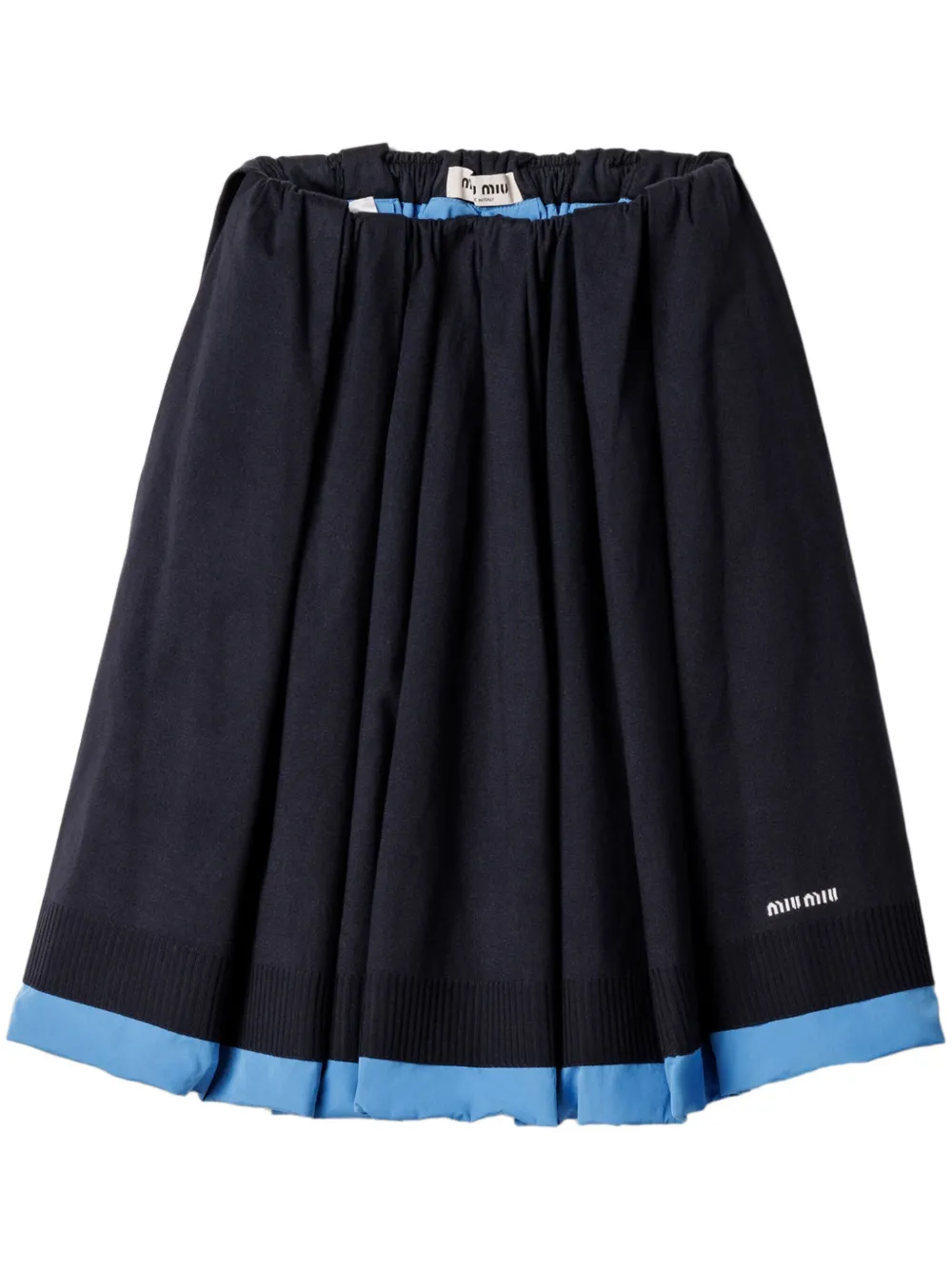 Miu Miu jacquard logo poplin knit skirt Women