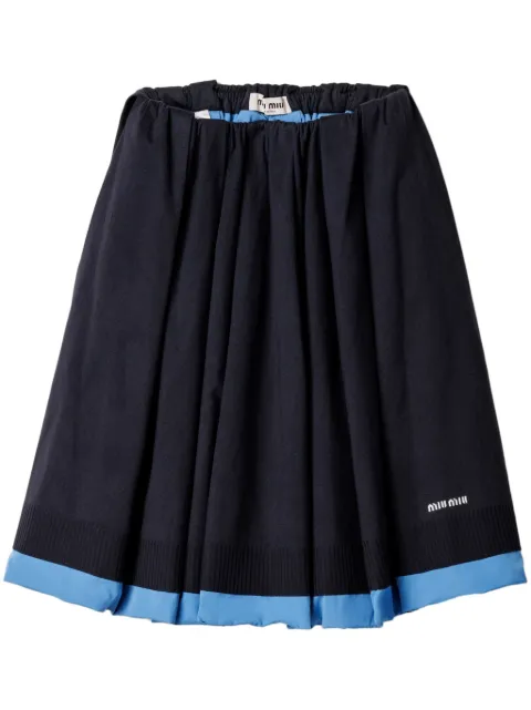 Miu Miu Saia de tricô com logo jacquard