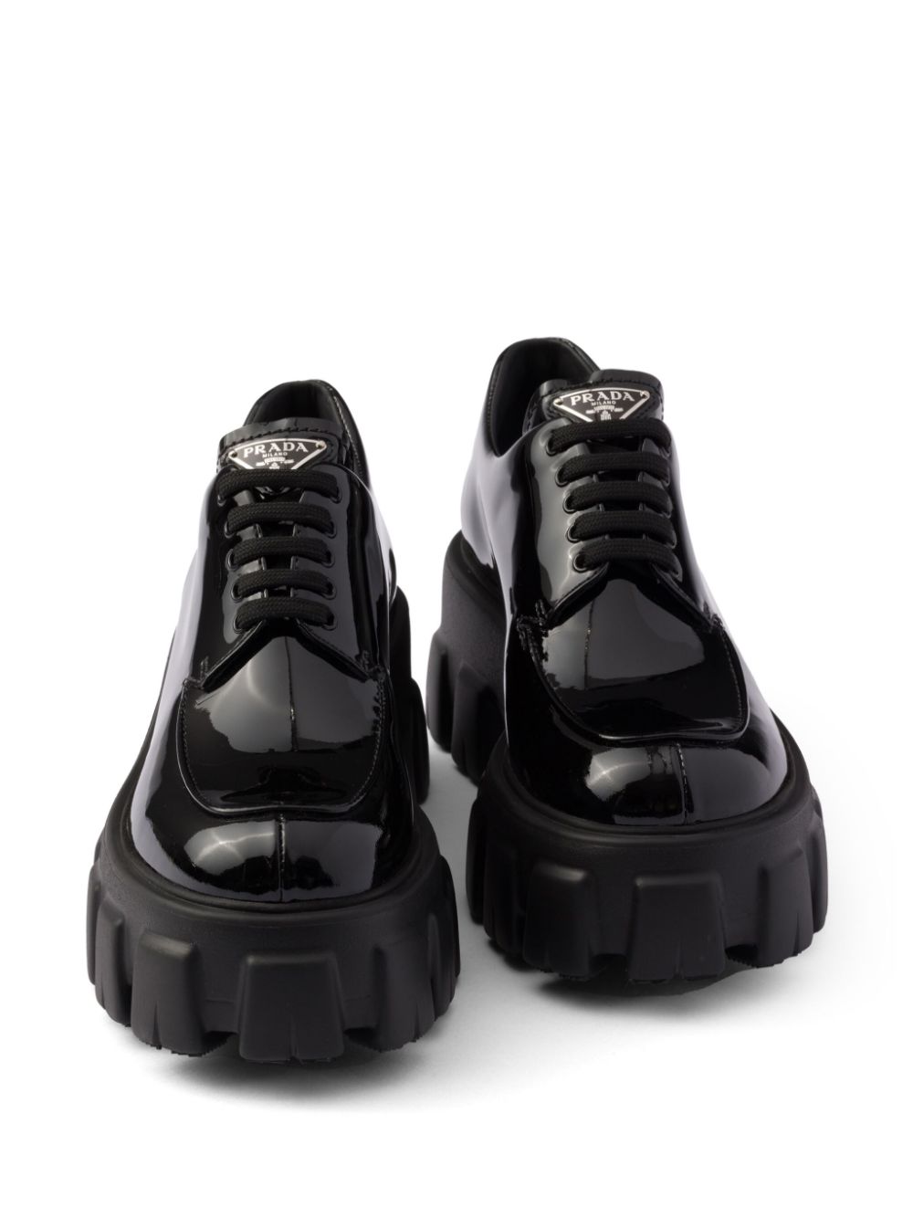 Prada Monolith veterschoenen Zwart