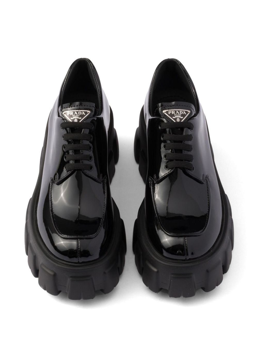 Prada Monolith veterschoenen Zwart