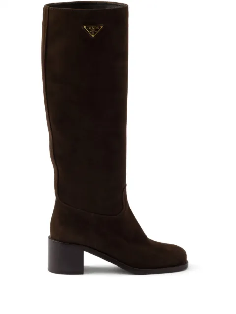 Prada botines de gamuza con tacón de 55mm