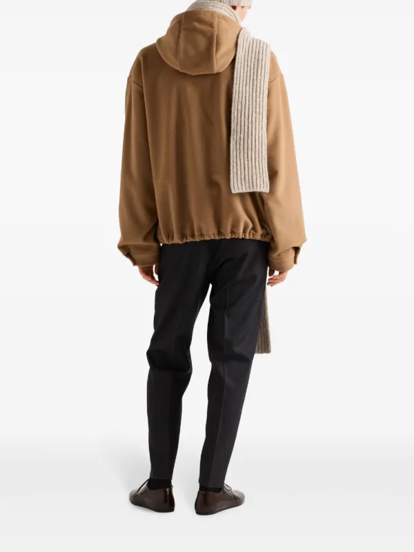 パーカー・フーディ PRADA SGC590_15J6 CAMEL HAIR HOODIE JACKET Prada camel-hair Hoodie Jacket | Brown | FARFETCH