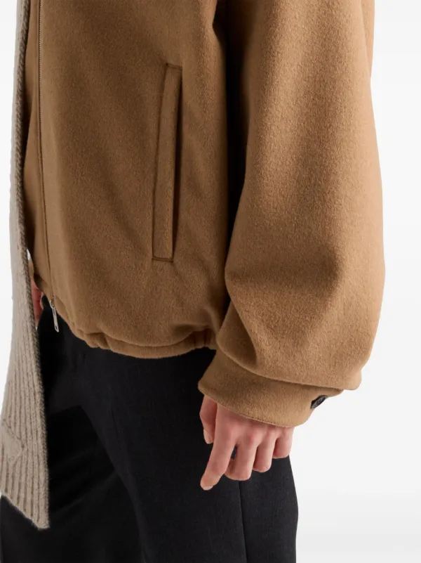 パーカー・フーディ PRADA SGC590_15J6 CAMEL HAIR HOODIE JACKET Prada camel-hair Hoodie Jacket | Brown | FARFETCH