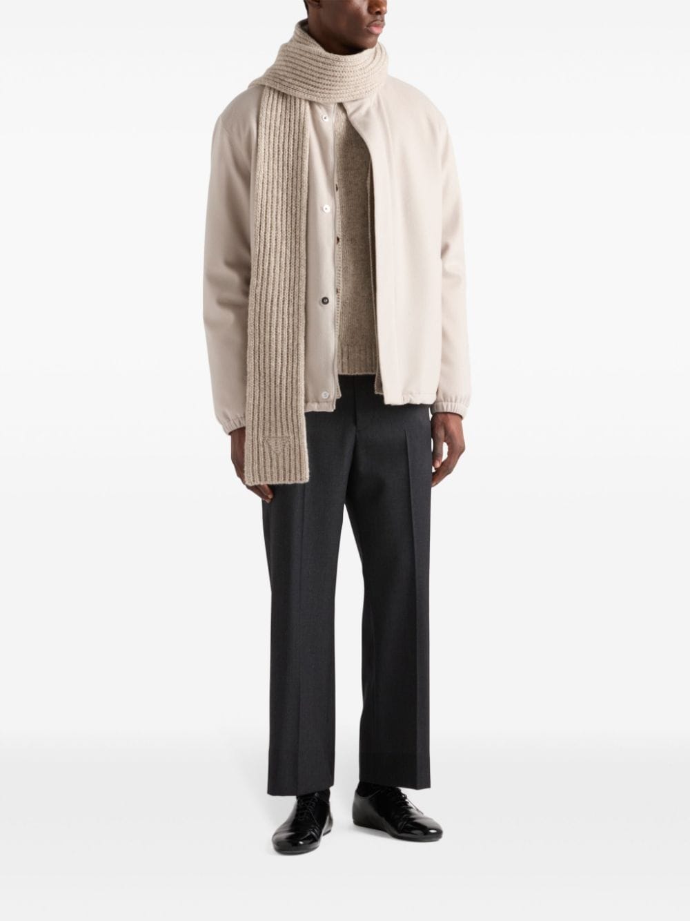 Shop Prada Cashmere Jacket In Neutrals