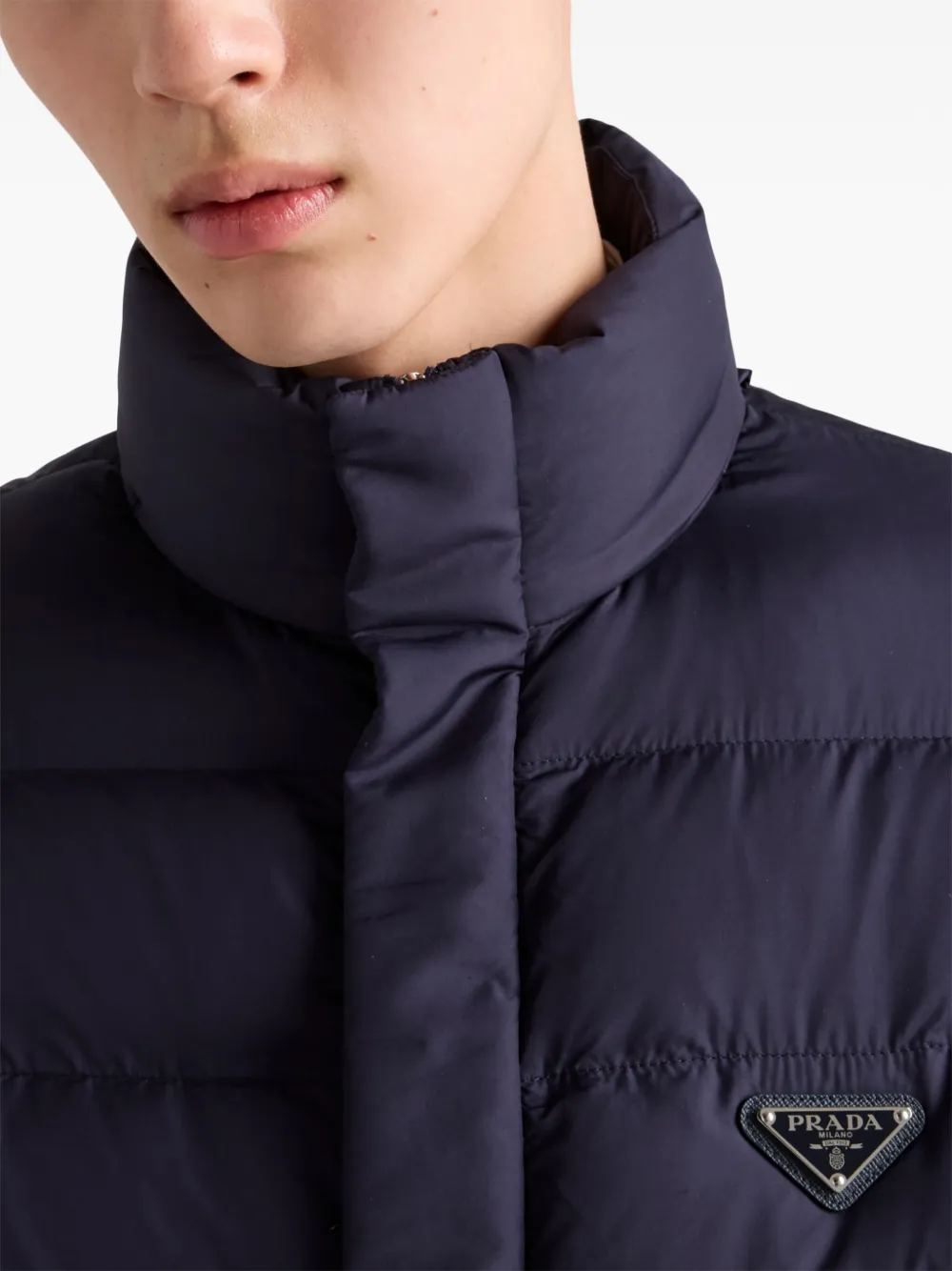 Prada Cropped donsjack Blauw
