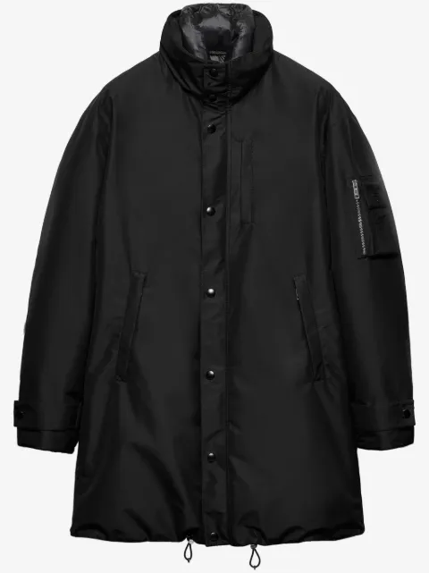 Prada logo-lettering coat
