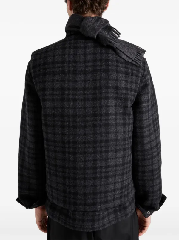 Prada plaid coat discount