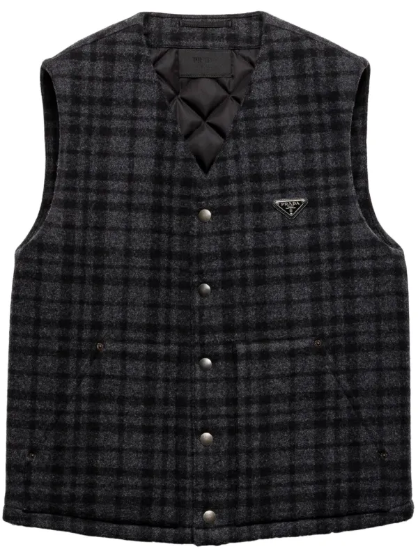 PRADA ブラック ノースリーブベストWジッパー付き