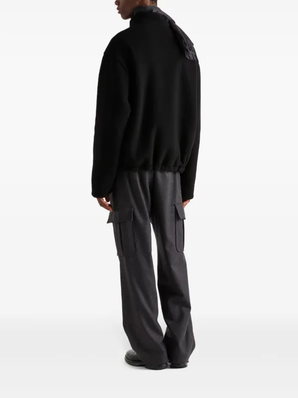 Prada Reversible ReNylon-fleece Cashmere Jacket | Black | FARFETCH