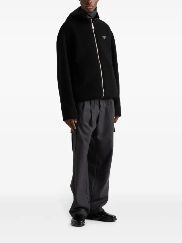 Prada Reversible ReNylon-fleece Cashmere Jacket | Black | FARFETCH