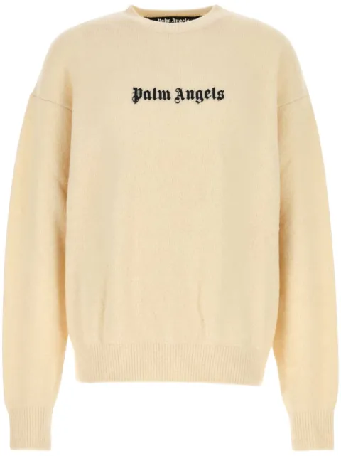 Palm Angels logo-print crew-neck jumper