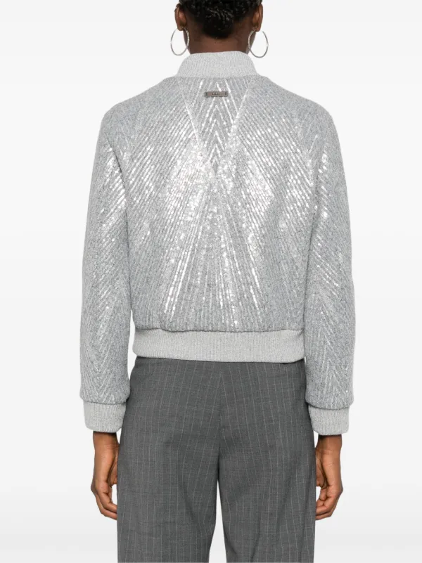ジャケット PESERICO Women Jackets S2404002200 Grey Peserico glitter-embellished Puffer Jacket | Grey | FARFETCH