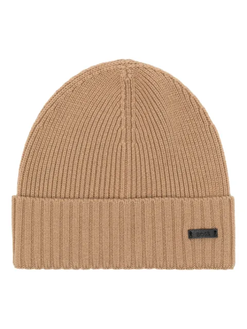BOSS ribbed-knit beanie