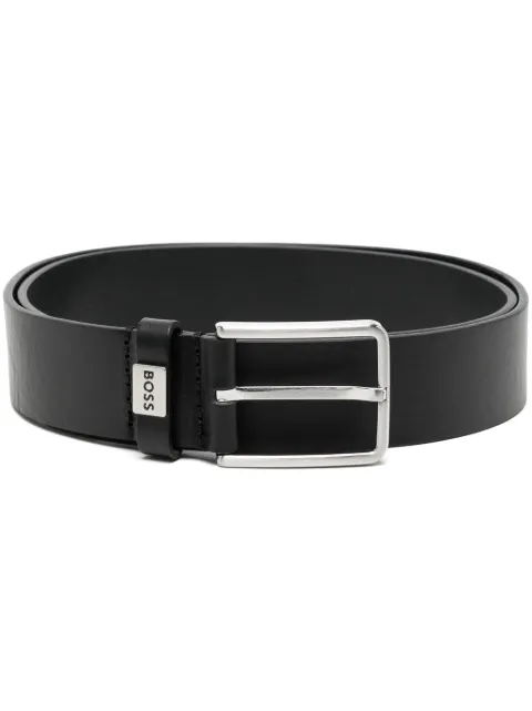 BOSS leather logo keeper belt