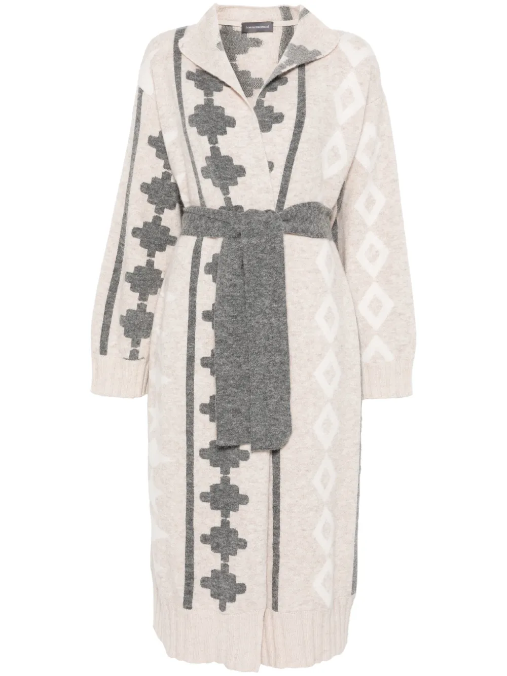 Lorena Antoniazzi Vest met jacquard Beige