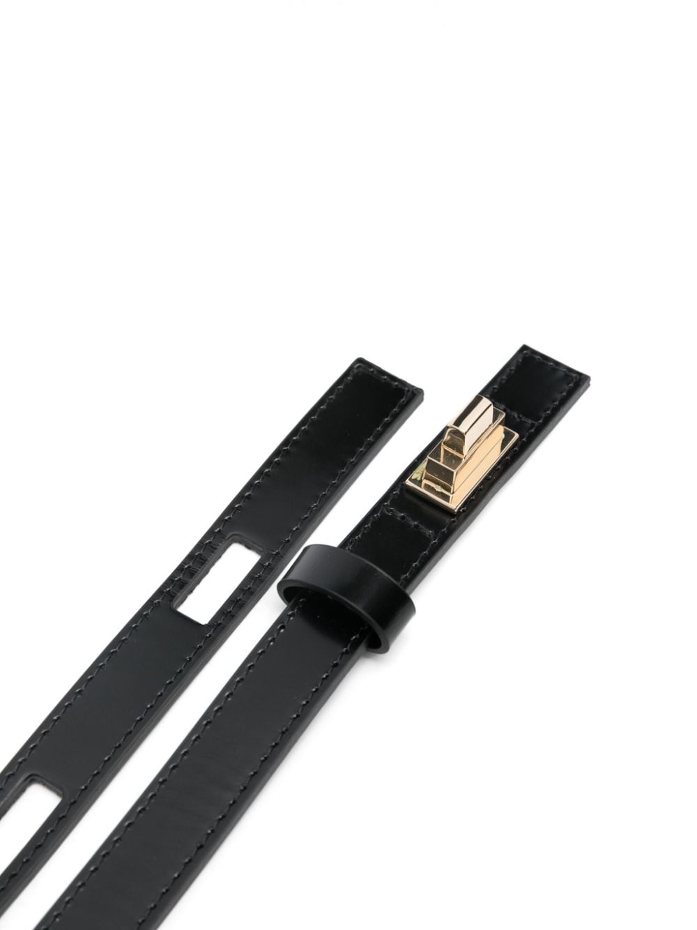 Shop Lorena Antoniazzi Reversible Leather Belt In Black