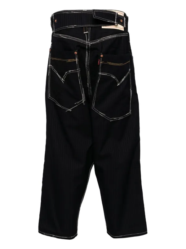 Junya Watanabe MAN ストライプ パンツ | ブルー | FARFETCH JP