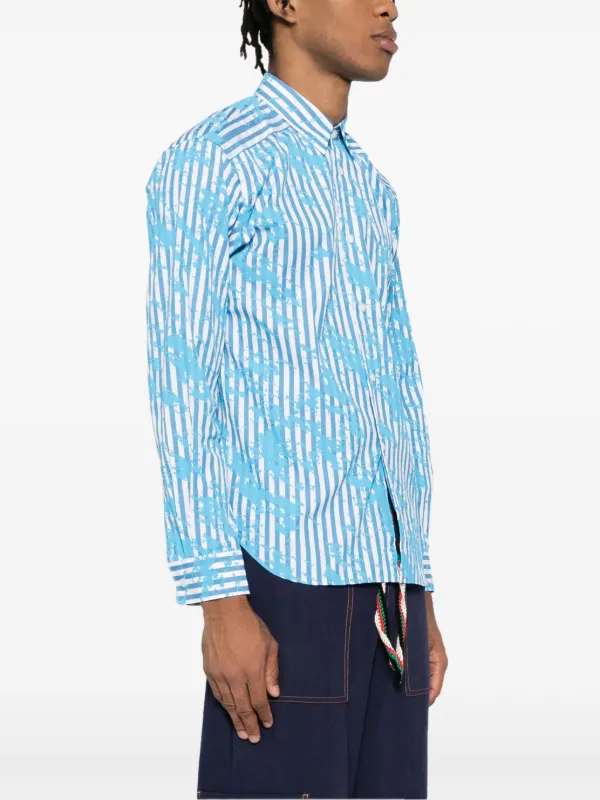 Comme Des Garçons Homme Deux ストライプ シャツ | ブルー | FARFETCH JP