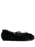 Simone Rocha faux-fur ballet flats - Black