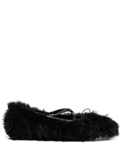Simone Rocha faux-fur ballet flats