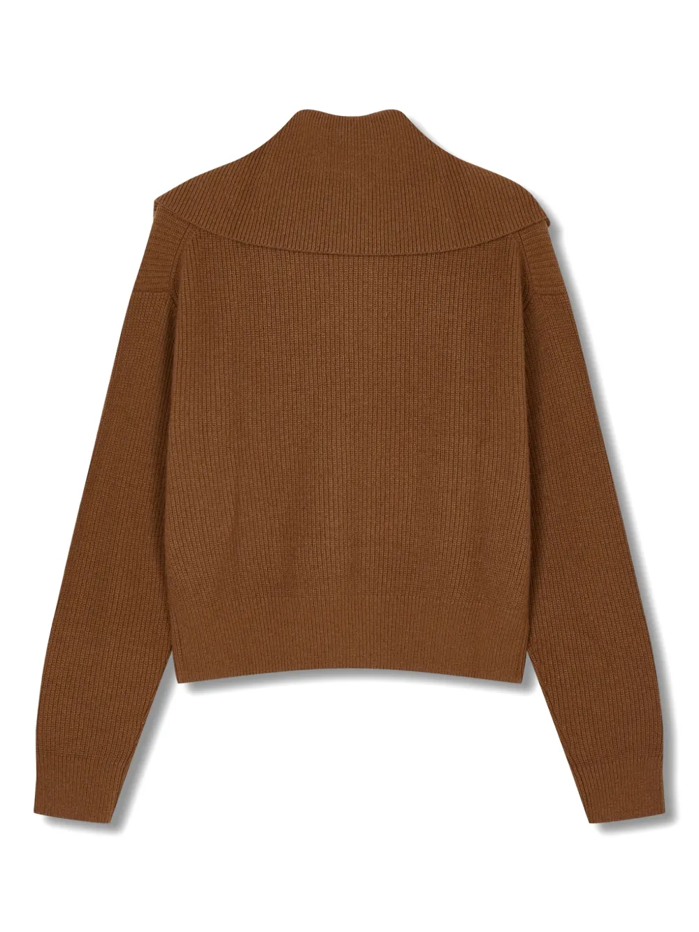 STUDIO TOMBOY oversize-collar zip-front cardigan - Bruin