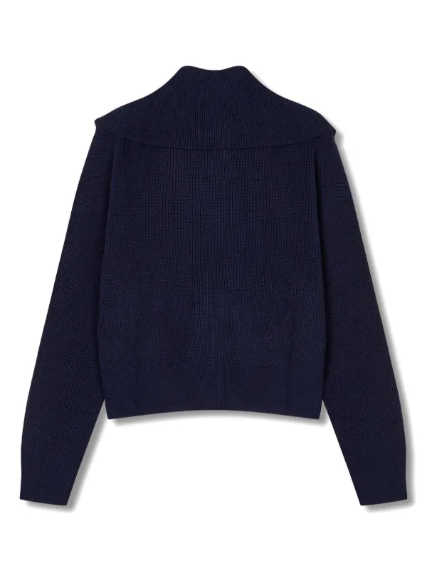 TOMBOY oversize-collar zip-front Cardigan | Blue | FARFETCH