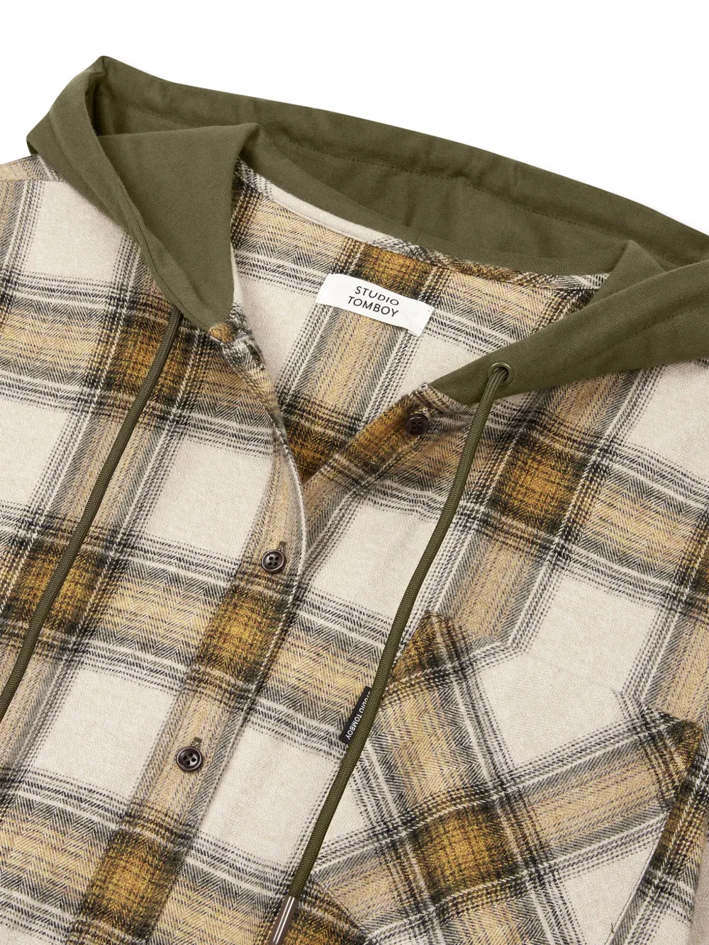STUDIO TOMBOY Geruite hoodie Beige