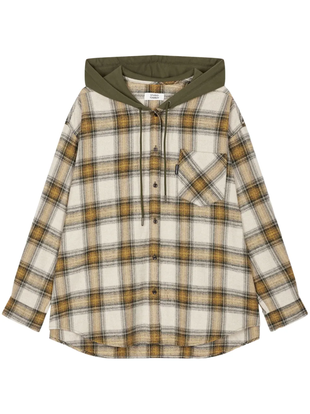 STUDIO TOMBOY Geruite hoodie Beige