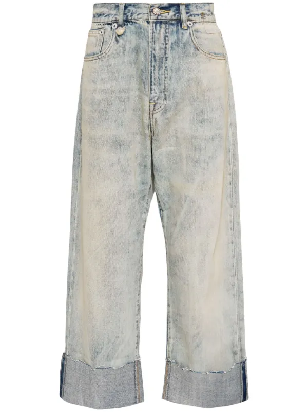 R13 Cuffed X-boyfriend Jeans in Blue