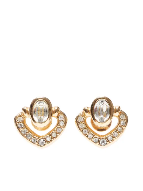 Christian Dior Pre-Owned rhinestone stud earrings