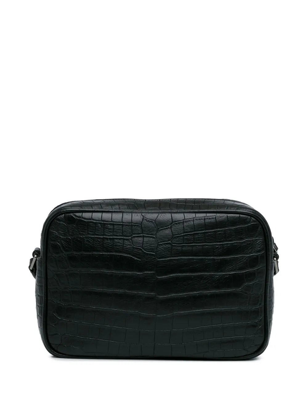Saint Laurent Pre-Owned 2018 Croc Embossed Monogram Lou Camera crossbody bag - Zwart