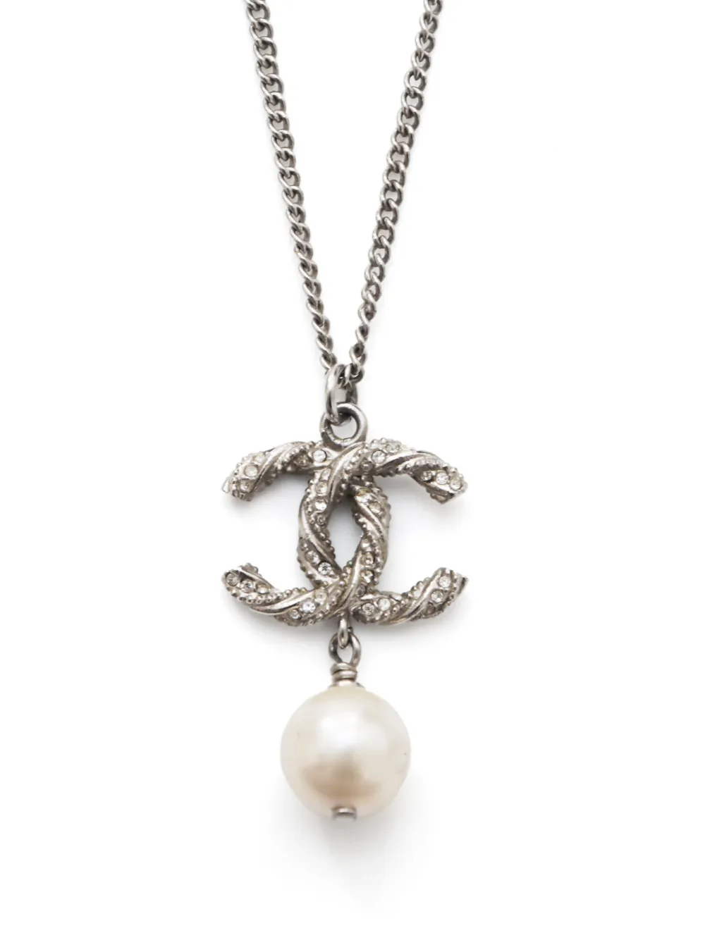 CHANEL Pre-Owned 2014 CC pearl necklace - Zilver
