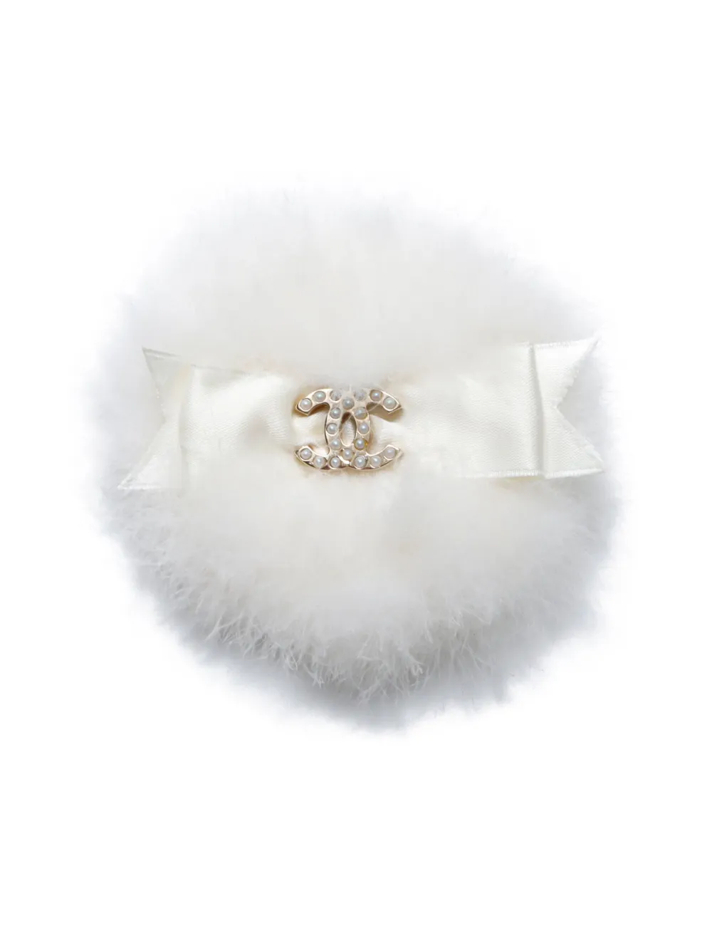 CHANEL Pre-Owned 2004 wool brooch - White
