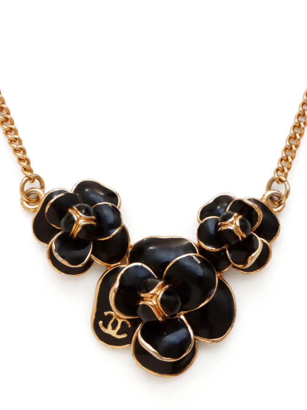 CHANEL Pre-Owned 2009 Camellia chain necklace - Goud