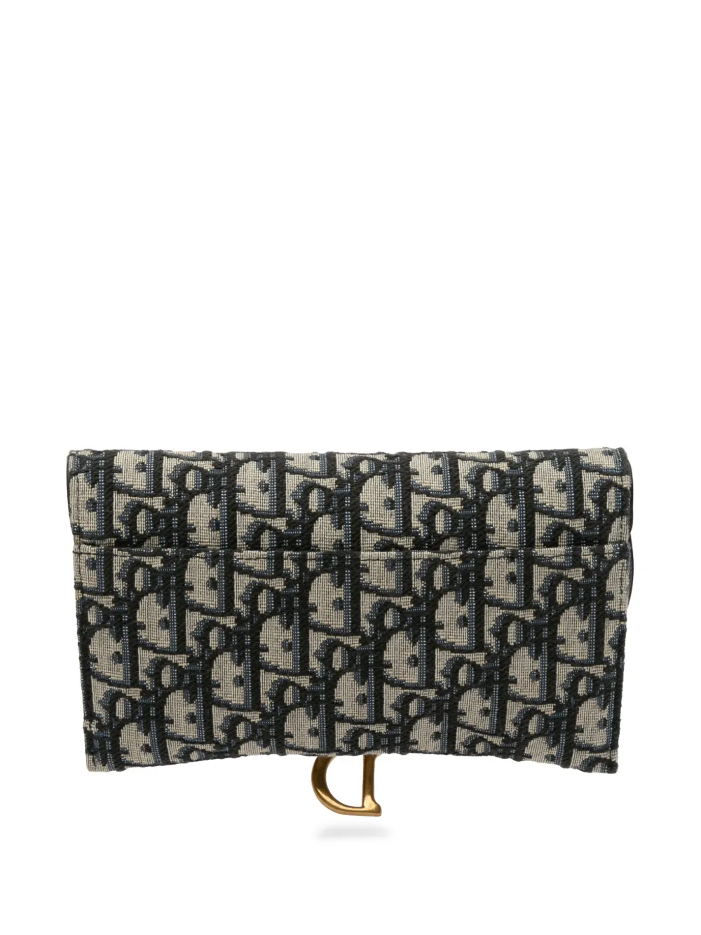 Christian Dior Pre-Owned 2022 Oblique Saddle Wallet On Chain crossbody bag - Blauw