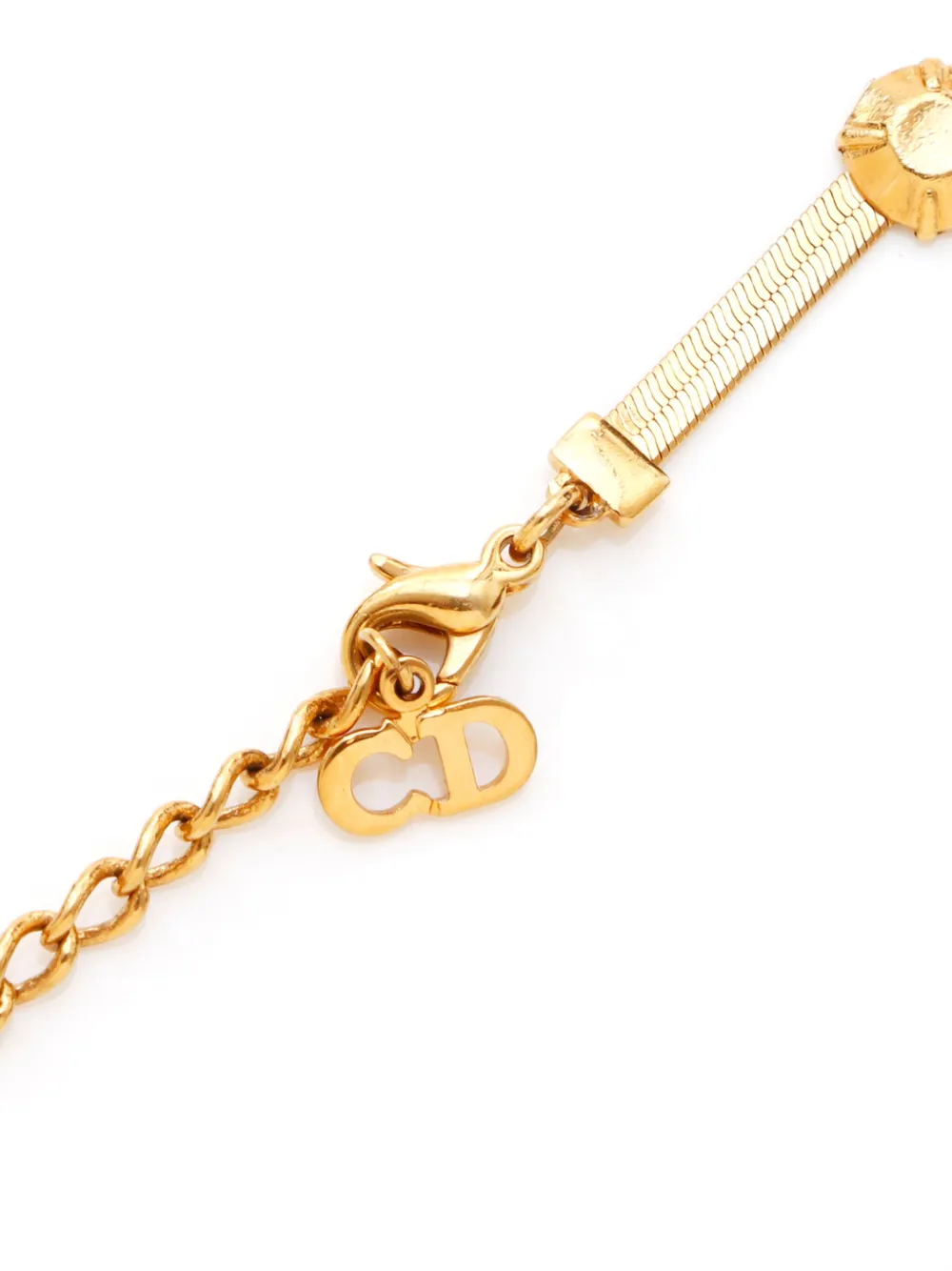 Pre-owned Dior Gold-plated Snake-chain Necklace