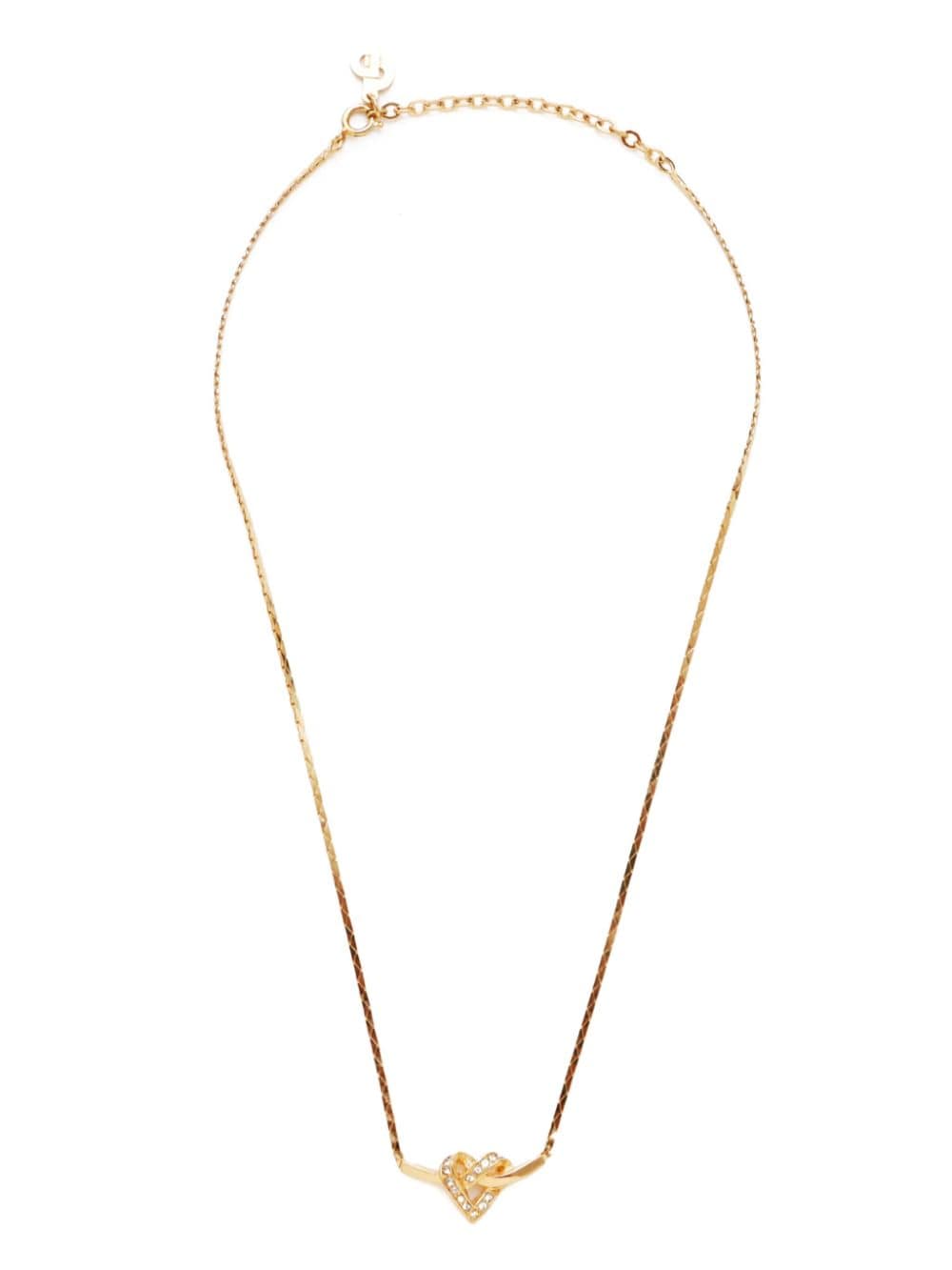 gold-plated heart-pendant necklace