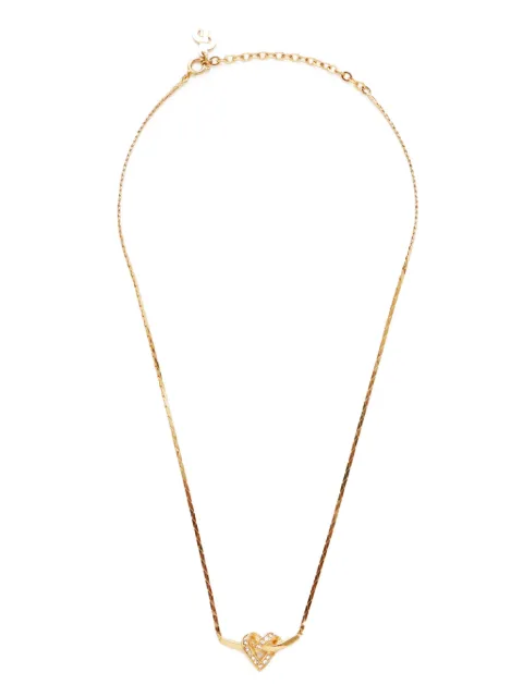 Christian Dior Pre-Owned gold-plated heart-pendant necklace