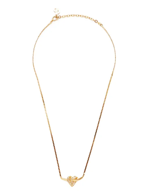 Collier en plaqué à pendentif cœur - Christian Dior Pre-Owned - Modalova