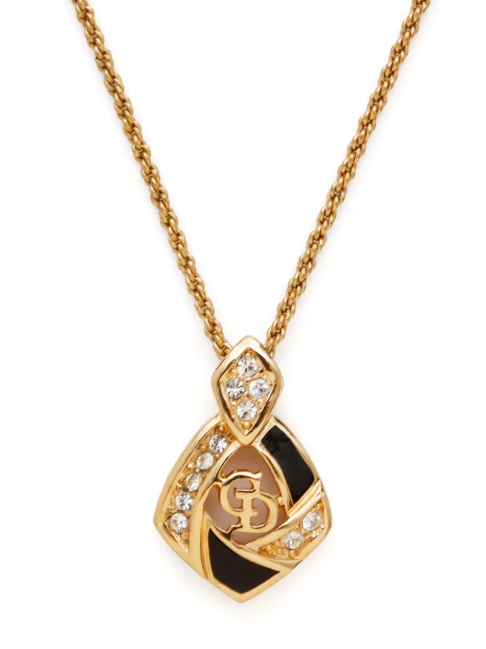Christian Dior Pre-Owned rhinestone logo necklace | Image 2