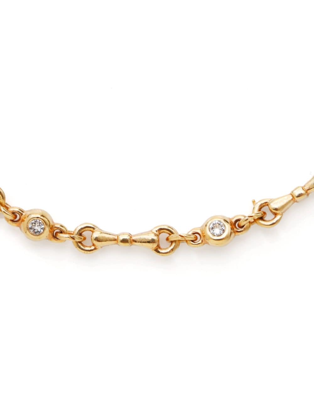 Christian Dior Pre-Owned rhinestone chain necklace - Goud