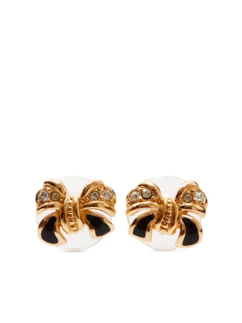 Christian Dior Pre-Owned rhinestone bow earrings