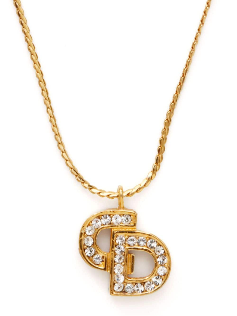 Christian Dior Pre-Owned CD logo-pendant chain necklace - Goud