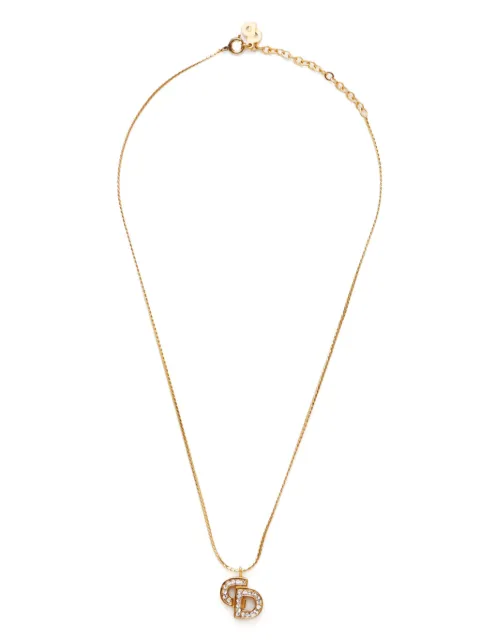 Christian Dior Pre-Owned قلادة سلسلة بدلاية شعار CD