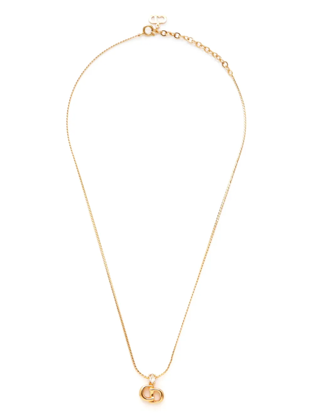 Christian Dior Pre-Owned CD logo-pendant chain necklace | Gold | Image 1