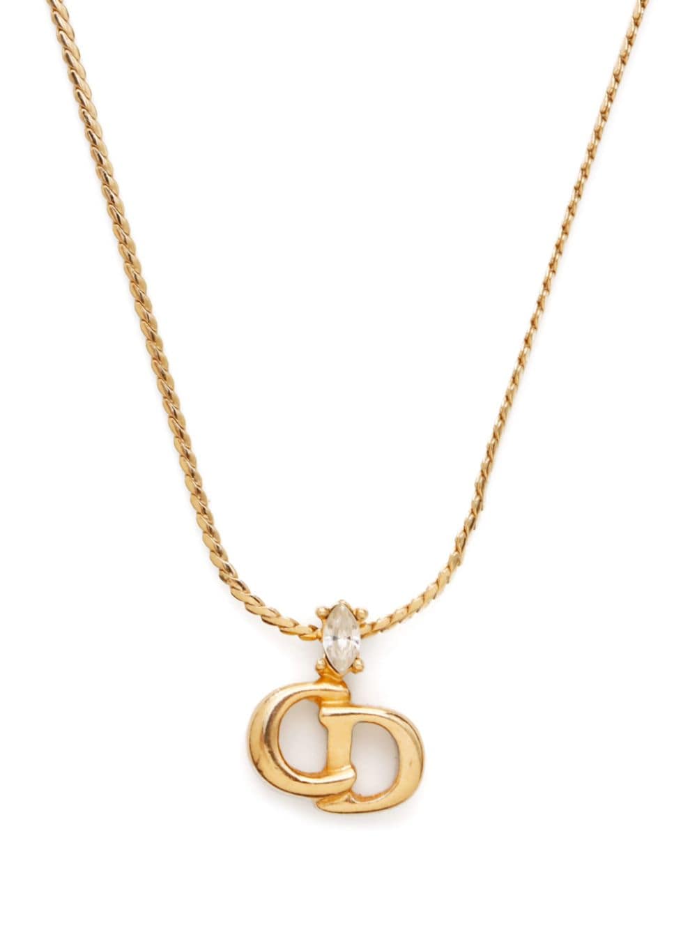 Christian Dior Pre-Owned CD logo-pendant chain necklace - Goud