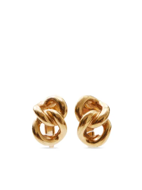 Christian Dior Pre-Owned aretes de clip con diseño retorcido